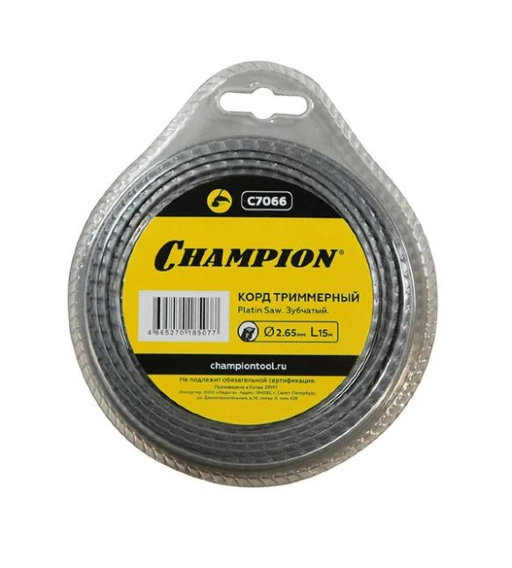 Корд трим.CHAMPION Platin Saw 2.65мм*15м (зубчатый)