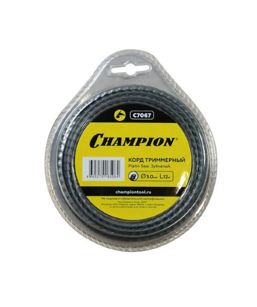 Корд трим.CHAMPION Platin Saw 3.0мм*12м (зубчатый)